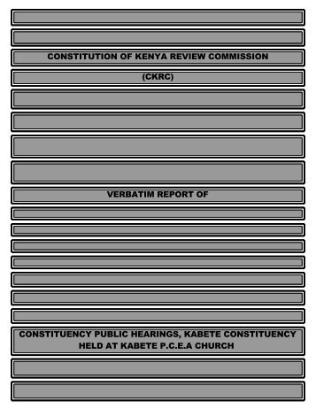 verbatim report of constituency public hearings ... - ConstitutionNet