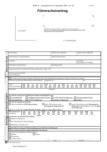 FÃ¼hrerscheinantrag - RIS