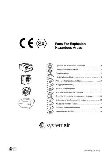 Fans For Explosion Hazardous Areas - Systemair