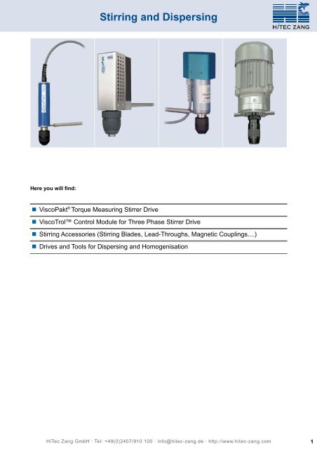 11 - Stirring and Dispersing - HiTec Zang GmbH