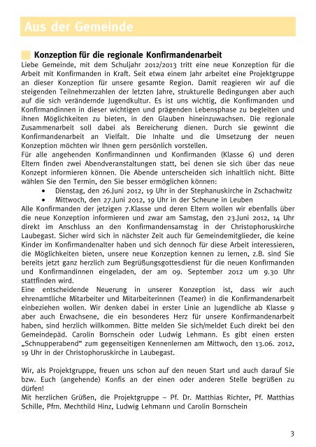 Gemeindebrief Juni / Juli 2012 - Ev.-Luth. Kirchgemeinde Dresden ...