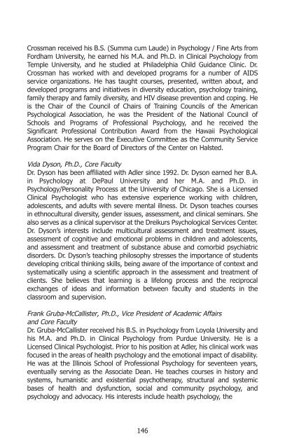 Adler School of Professional Psychology Catalog 2008 Ã¢Â€Â“ 2009