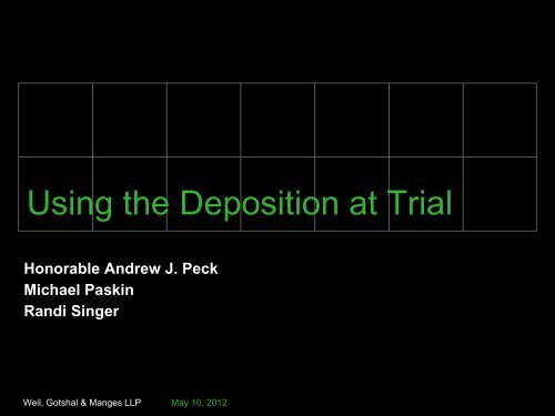 Using the Deposition at Trial