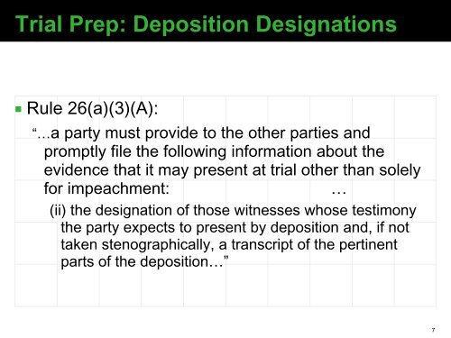 Using the Deposition at Trial
