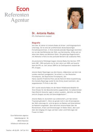 Dr. Antonia Rados - Econ Referenten-Agentur