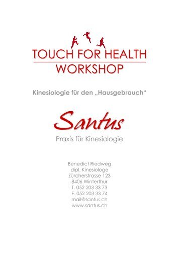 TOUCH FOR HEALTH WORKSHOP - Santus - Praxis für Kinesiologie