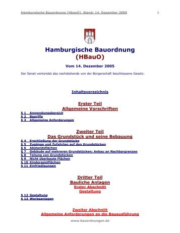 Hamburgische Bauordnung (Hbauo)