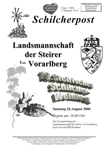 Schilcherpost - Landsmannschaft der Steirer in Vorarlberg