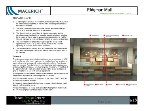 Ridgmar Mall Food Court Criteria - Macerich