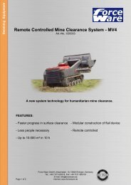 Remote Controlled Mine Clearance System - MV4 - Force Ware Gmbh