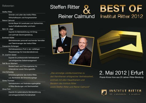 BEST OF Institut Ritter in Erfurt am 2. Mai 2012 - Steffen Ritters Blog ...