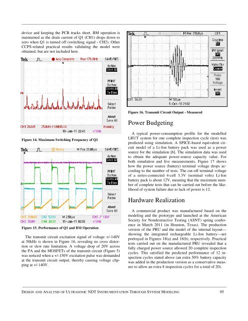 Design and Analysis of Ultrasonic NDT Instrumentation ... - IJME