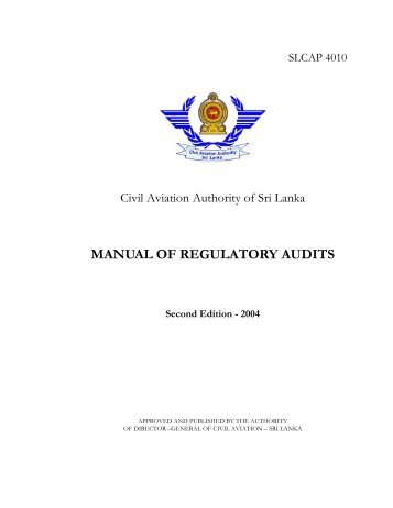 manual of regulatory audits - Civil Aviation Authority of Sri Lanka