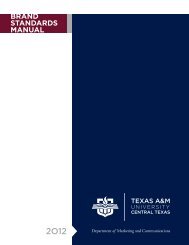 BRAND STANDARDS MANUAL - Texas A&M University-Central ...