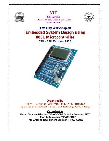 Embedded System Design using 8051 ... - VIT University