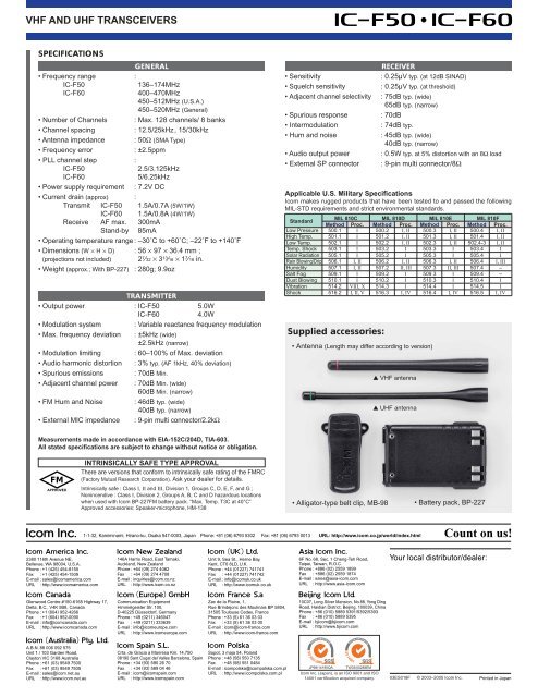 LMR_IC-f50_f60_FM Brochure.pdf - Icom Australia