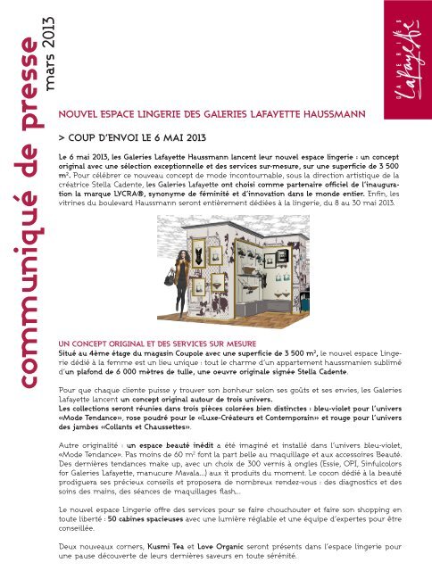 pdf CP - Galeries Lafayette Haussmann / Nouvel Espace Lingerie ...