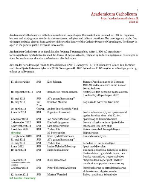 Academicum Catholicum - Bernadette Preben-Hansen