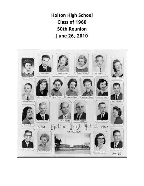 Holton High School Class of 1960 50th Reunion June ... - RHopkins.us