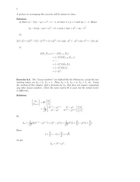 Linear Algebra Notes Chapter 6 SOLUTIONS TO EXERCISES ...