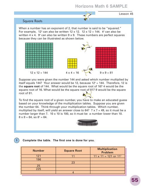 Horizons Math Sampler - Odyssey Academy