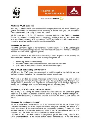 WWF VAUDE FAQ english