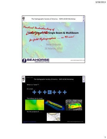 Sonar Theory for Single Beam and Multibeam - The Hydrographic ...
