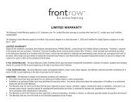 FrontRow Limited Warranty - Centrum Sound