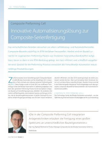 Innovative AutomatisierungslÃ¶sung zur Composite-Serienfertigung