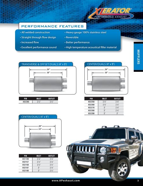 Xlerator Silverline Performance Exhaust Catalog - AP Exhaust