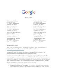 Google Letter about Privacy - Information Technology Services