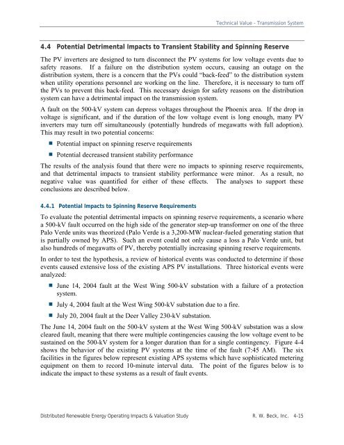 Distributed Renewable Energy Operating Impacts and Valuation Study