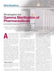 Gamma Sterilization of Pharmaceuticals - Steris