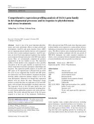 Comprehensive expression proWling analysis of OsIAA gene family ...