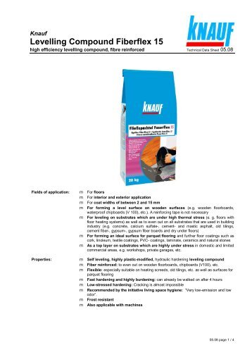 Knauf Levelling Compound Fiberflex 15 - Technical ... - AEC Online