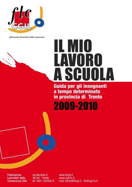 IL MIO LAVORO A SCUOLA (guida per ... - CGIL del Trentino