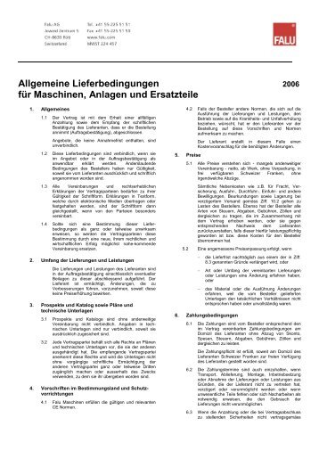 für Maschinen, Anlagen und Ersatzteile - FALU