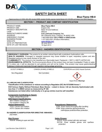 MSDS - D-A Lubricant Company