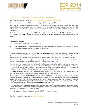ECR 2011 EPOS Submission Guidelines and ... - myESR.org