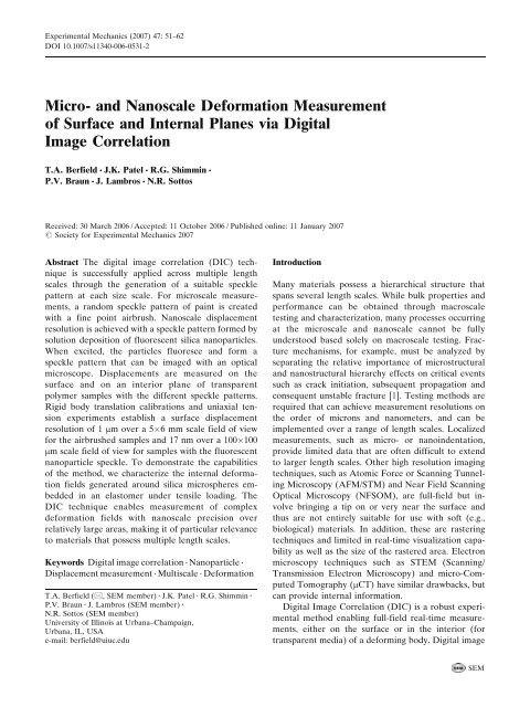 Micro- and Nanoscale Deformation Measurement of Surface and ...