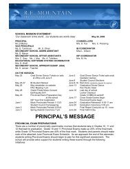 PRINCIPAL'S MESSAGE - School District #35