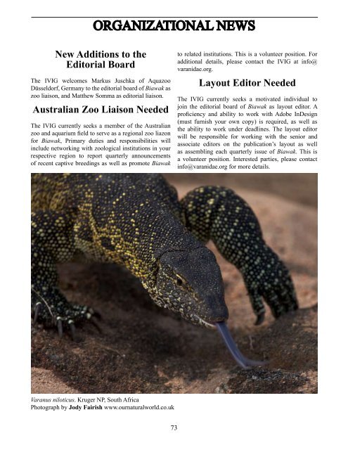 BIAWAK - International Varanid Interest Group