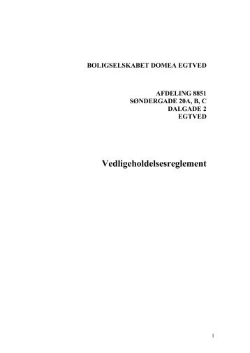 8851- SÃ¸ndergade-Dalgade reglement - Domea