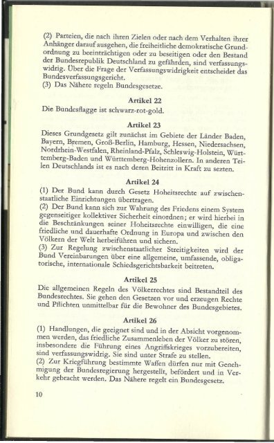 1965 - Grundgesetz für die Bundesrepublik Deutschland (BRD) - Verfassung für das Land Nordrhein-Westfalen (NRW)