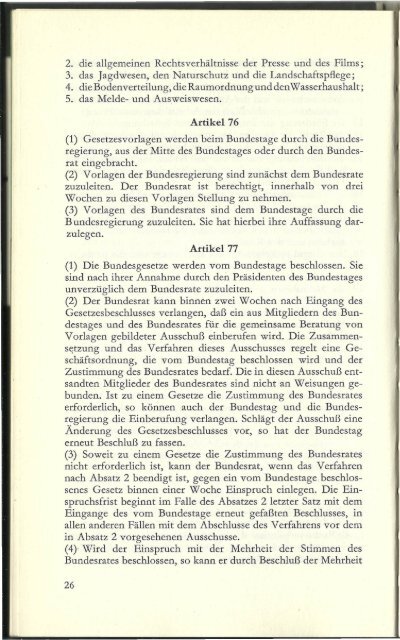 1965 - Grundgesetz für die Bundesrepublik Deutschland (BRD) - Verfassung für das Land Nordrhein-Westfalen (NRW)