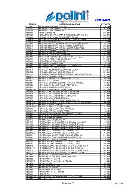 Listino Prezzi Polini.pdf - Ciao Cross Club