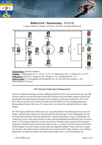 Spielbericht