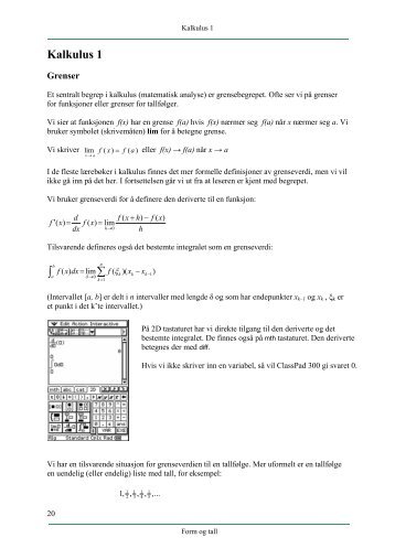 Kalkulus 1 - Matema10k.dk