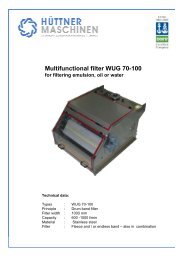 Multifunctional filter WUG 70-100 - Hüttner Maschinenfabrik