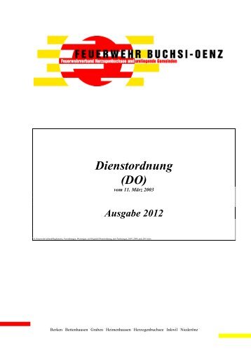 Dienstordnung (DO) - Feuerwehr Buchsi-Oenz